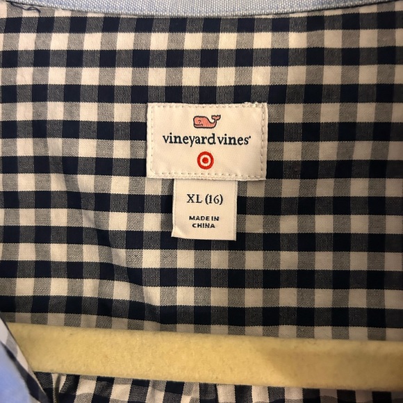 Vineyard Vines for Target boys xl blue and white checked button down - Picture 3 of 3
